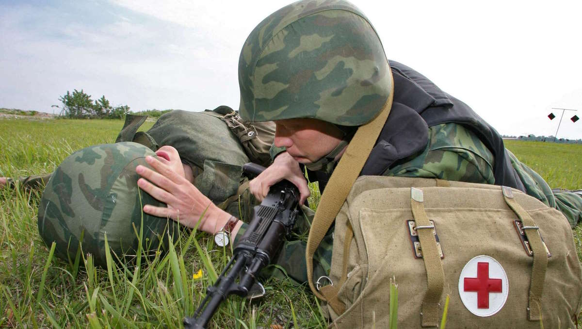 Раненный боец в специальной военной операции РФ